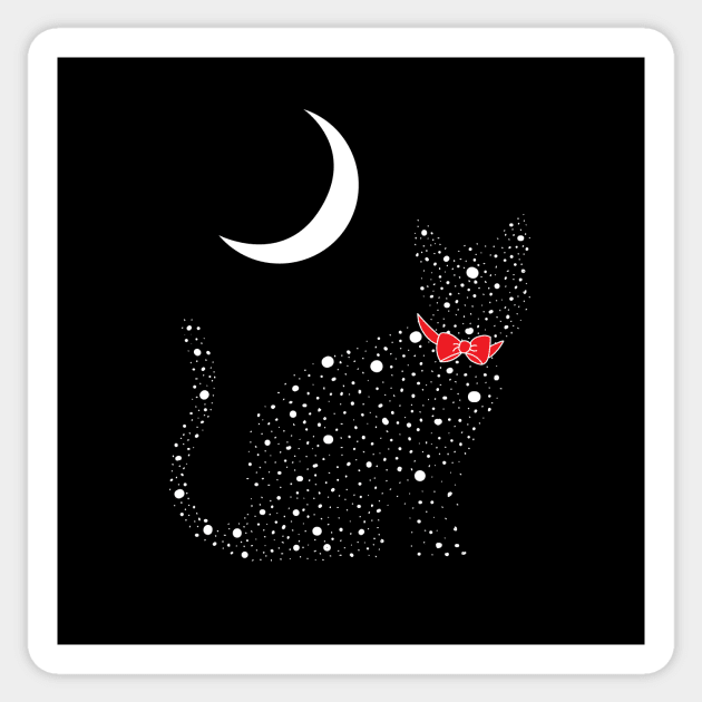 Cat under the moonlight Sticker by Emotions Capsule